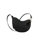 Sac bandoulière demi-lune en simili marron Noir