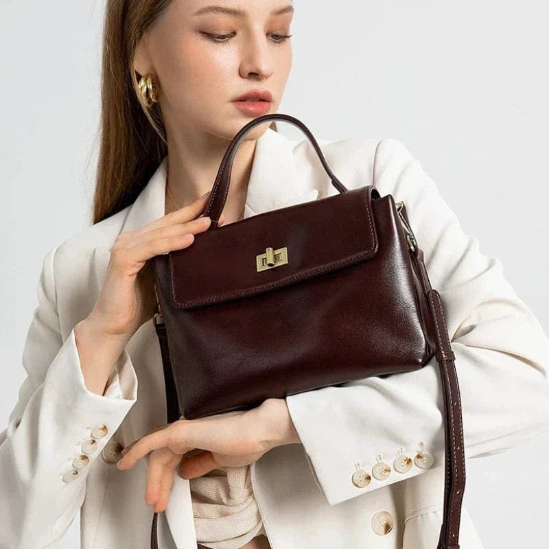 Sac bandoulière élégant rabat doré Bourgogne