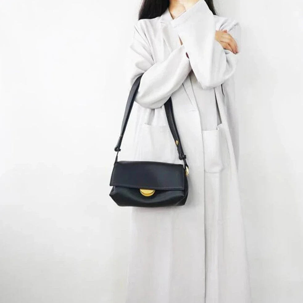 Sac bandoulière en cuir à rabat souple