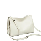 Sac bandoulière en cuir avec fermeture éclair Blanc