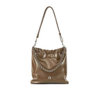 Sac bandoulière en cuir camel Marron