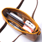 Sac bandoulière en cuir caramel Couché de soleil