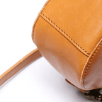 Sac bandoulière en cuir caramel Couché de soleil