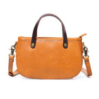 Sac bandoulière en cuir caramel Couché de soleil