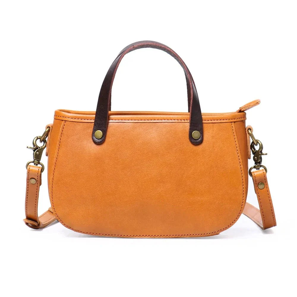 Sac bandoulière en cuir caramel Couché de soleil