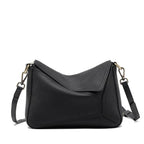 Sac bandoulière en cuir grainé moderne Noir