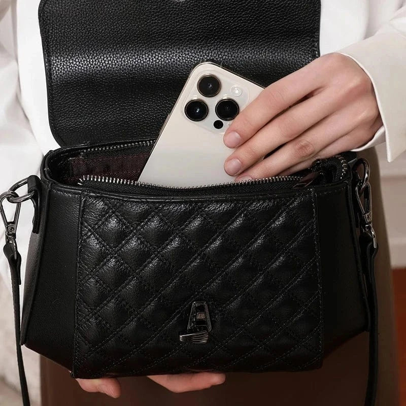 Sac bandoulière en cuir matelassé