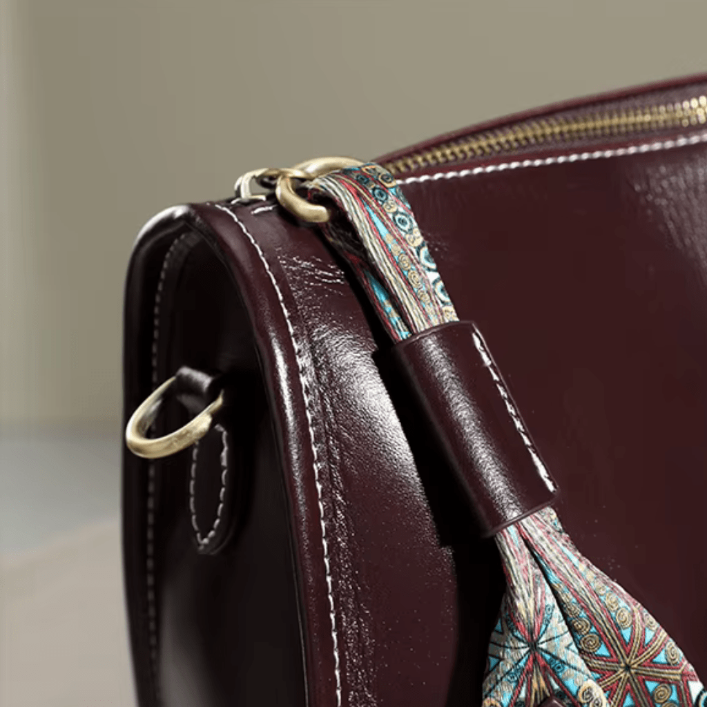 Sac bandoulière en cuir vintage Café