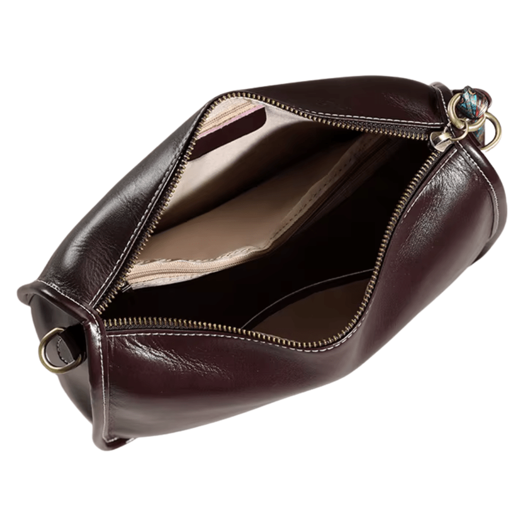 Sac bandoulière en cuir vintage Café