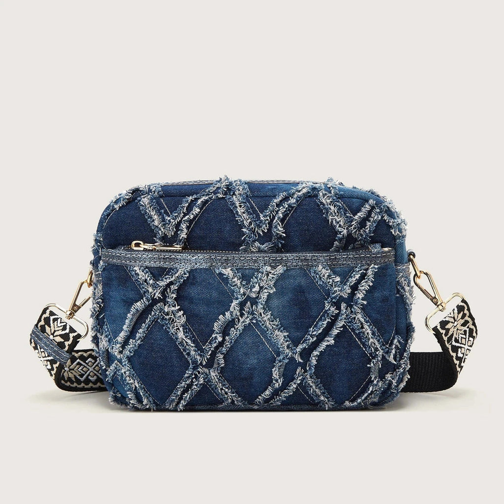 Sac bandoulière en jean avec bandoulière ethnique Jeans