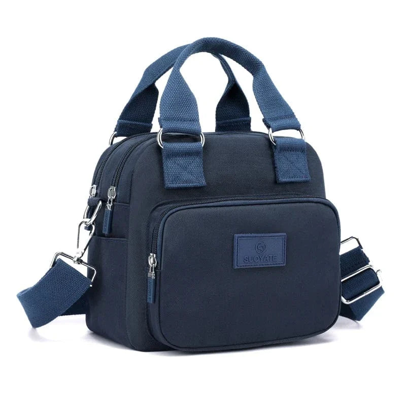 Sac bandoulière en toile multi-poches Bleu