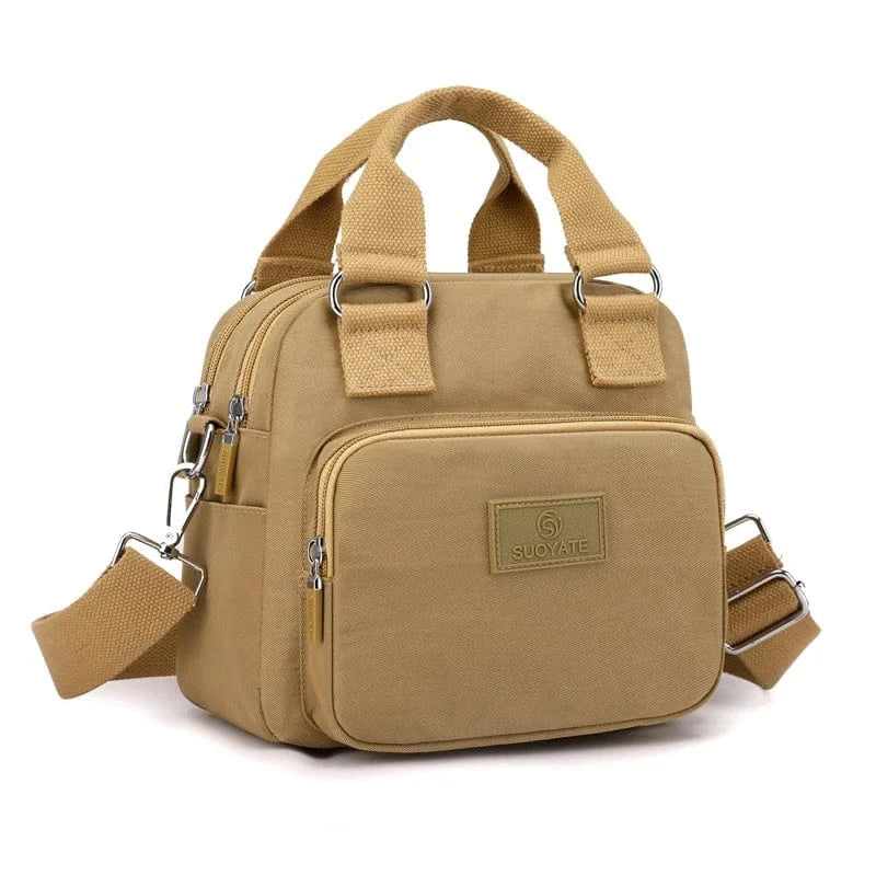 Sac bandoulière en toile multi-poches Khaki