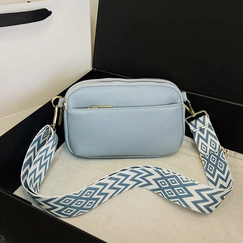 Sac bandoulière femme anse large Bleu