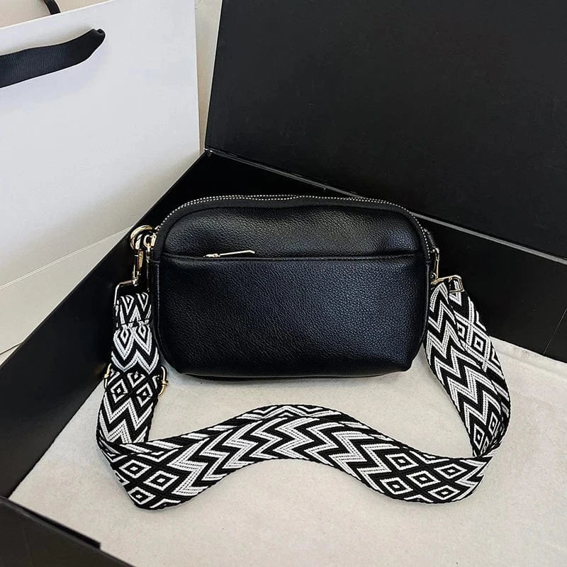 Sac bandoulière femme anse large Noir