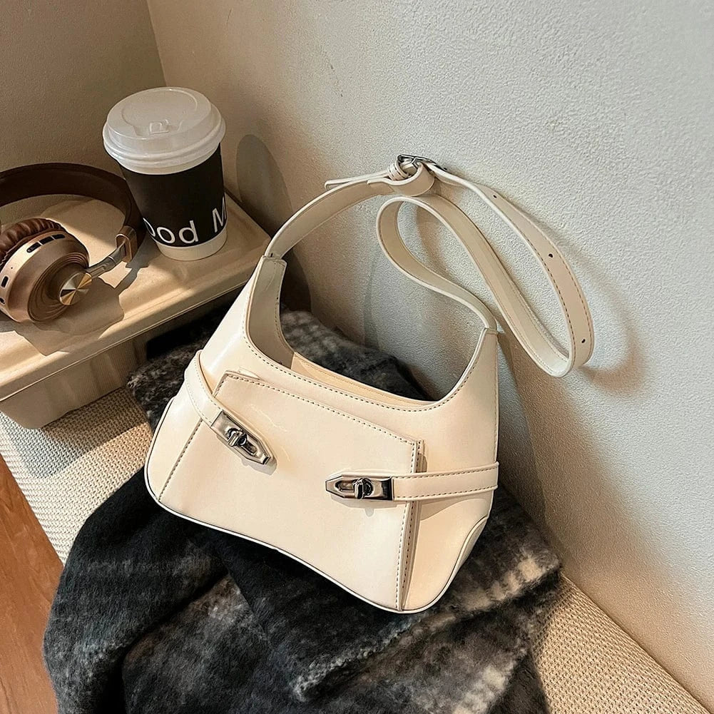 Sac bandoulière femme cuir vegan Blanc