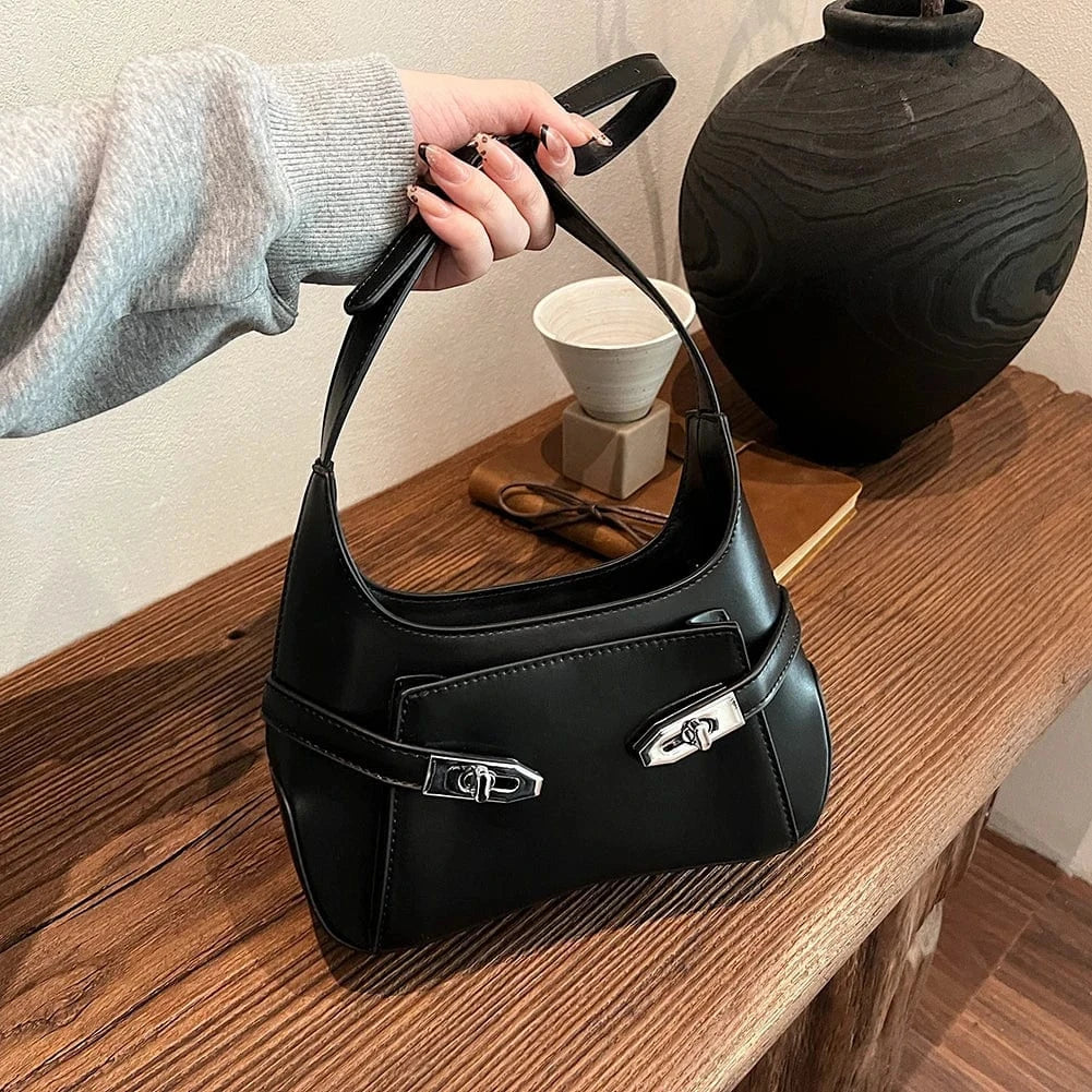 Sac bandoulière femme cuir vegan Noir