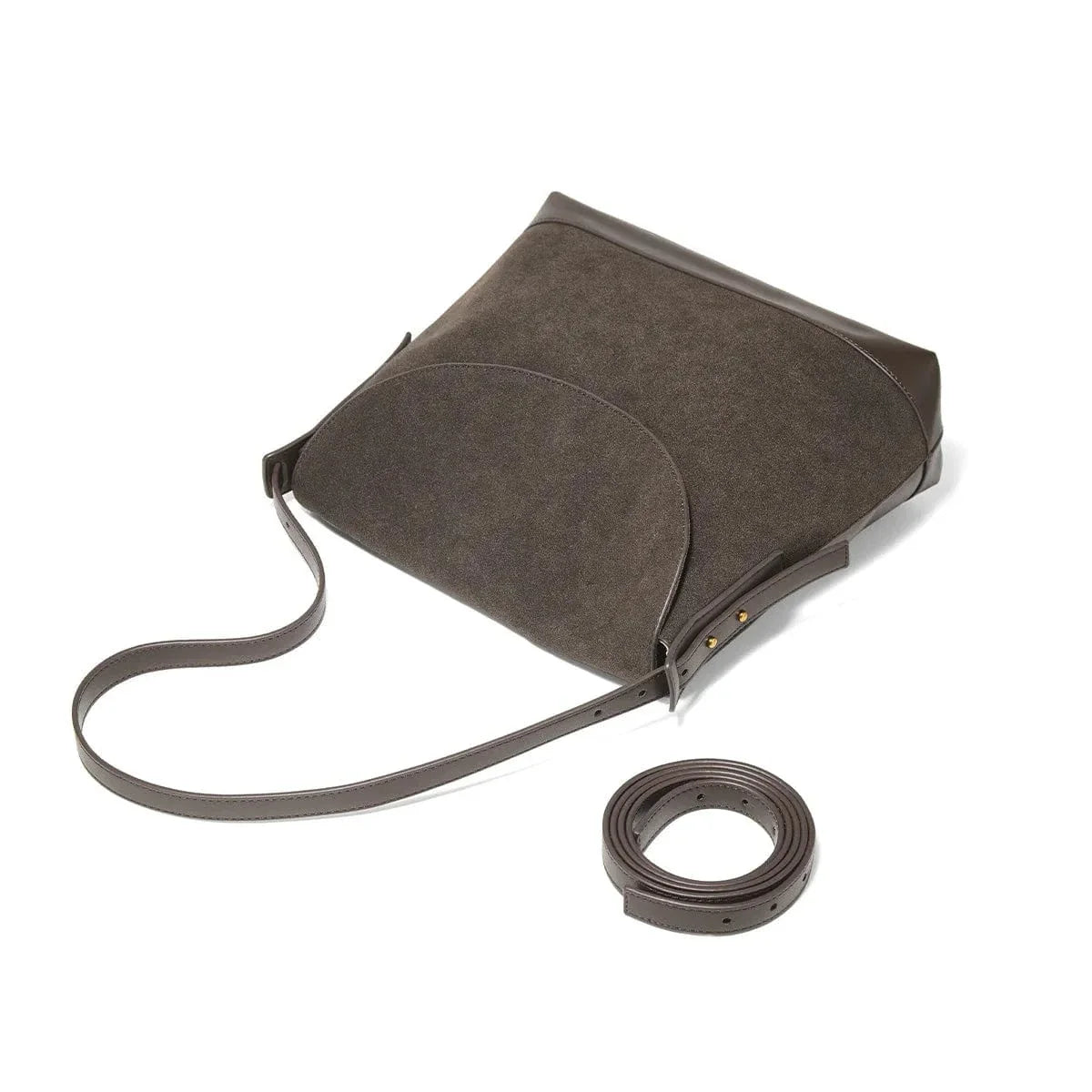 Sac bandoulière femme suédine marron