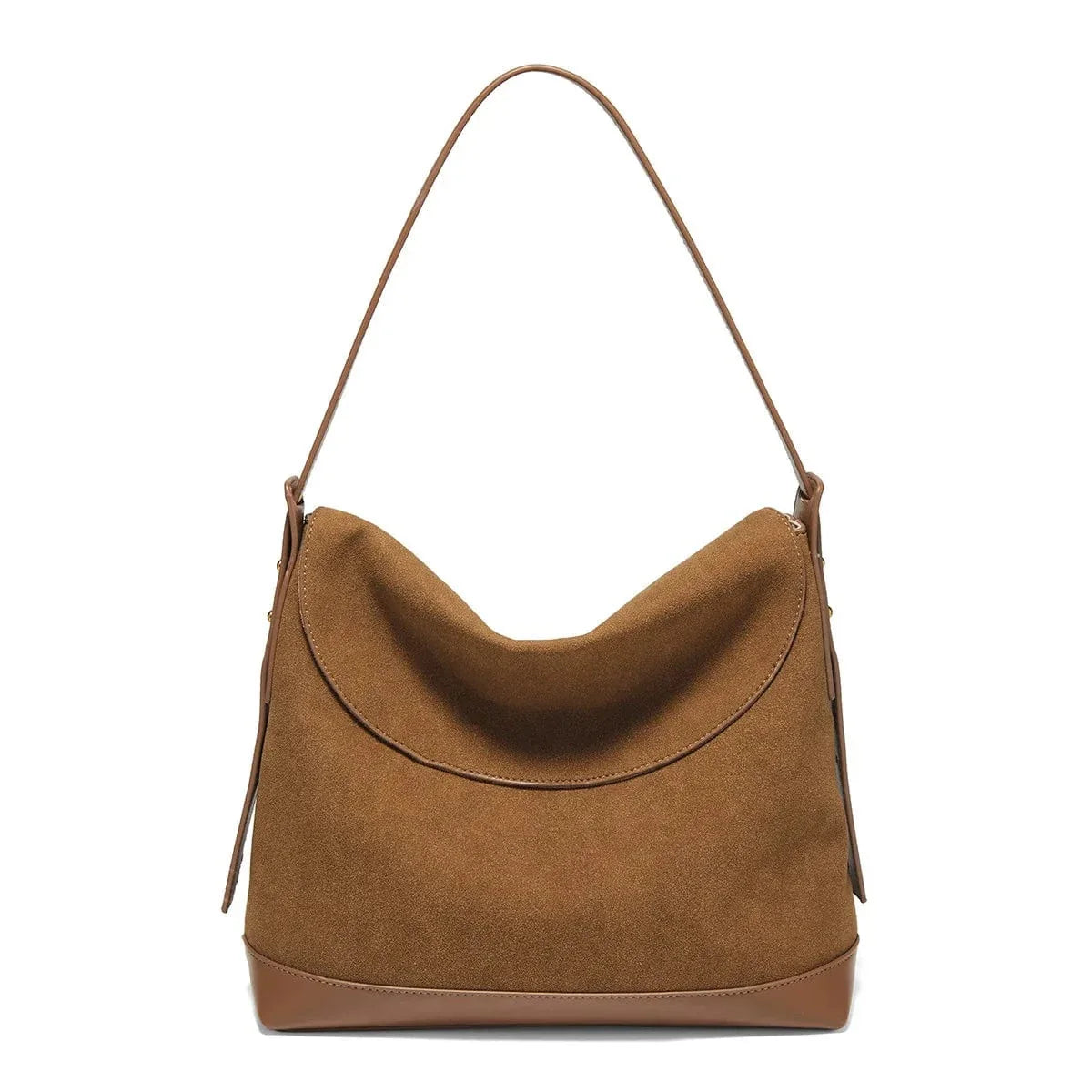 Sac bandoulière femme suédine marron Marron
