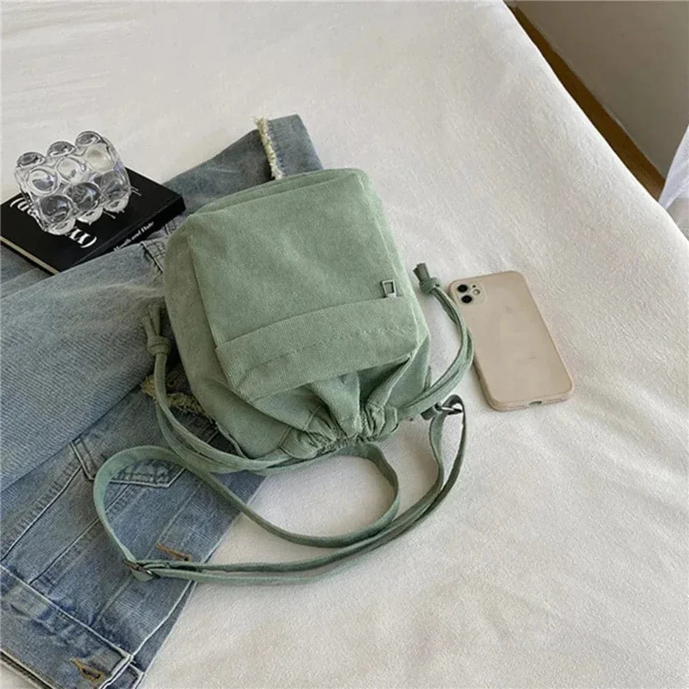 Sac bandoulière femme velours côtelé