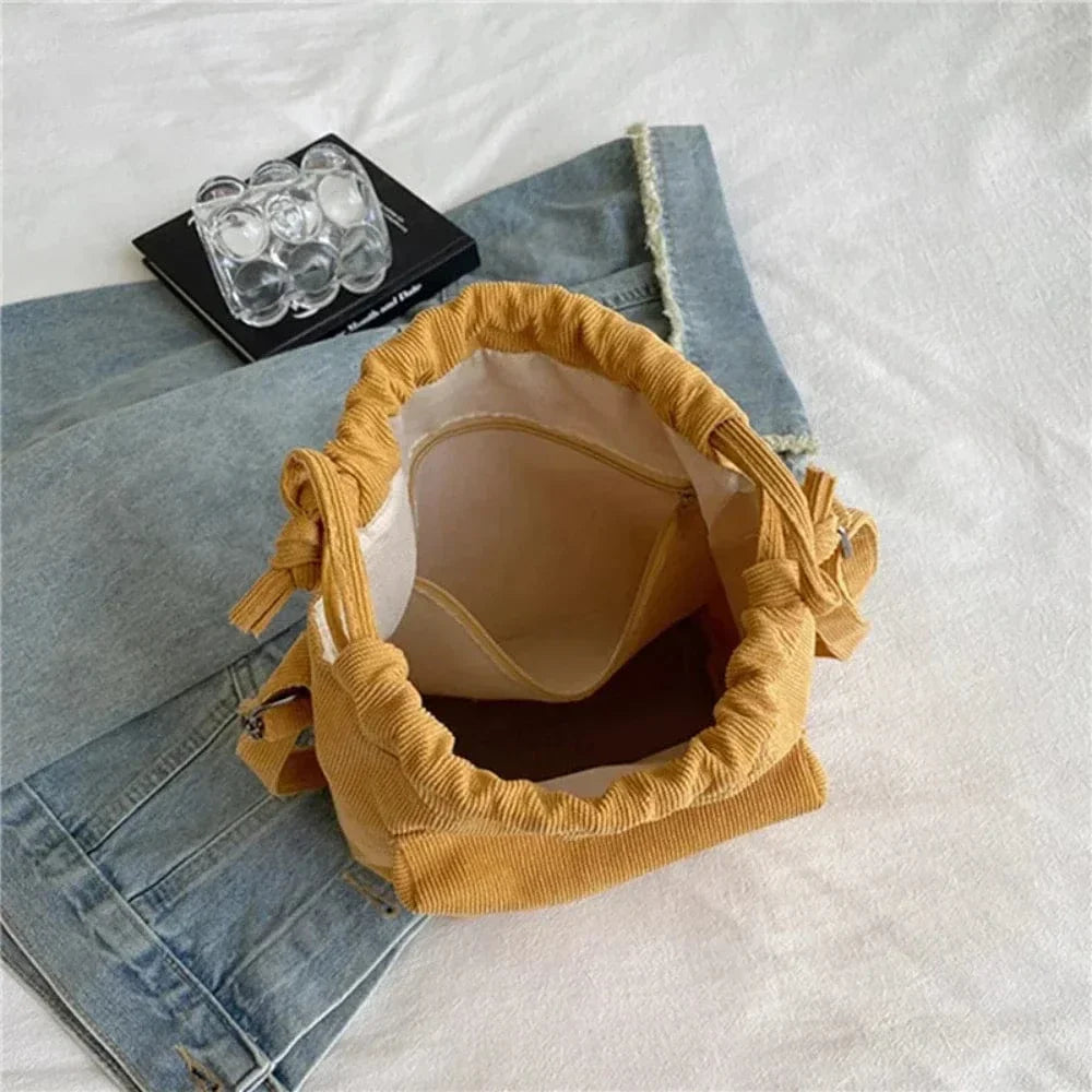 Sac bandoulière femme velours côtelé