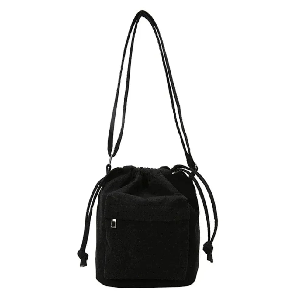 Sac bandoulière femme velours côtelé Noir