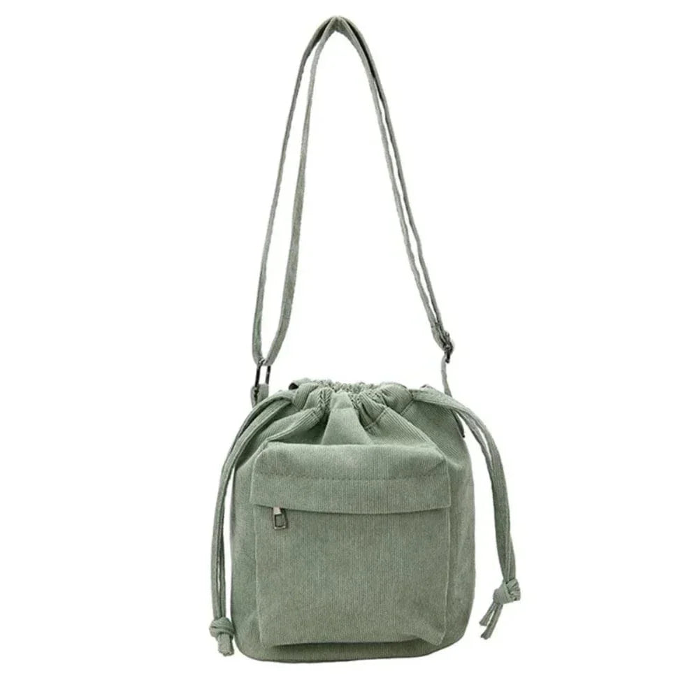 Sac bandoulière femme velours côtelé Vert