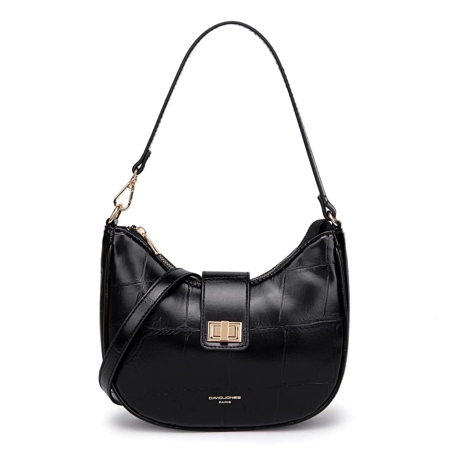 Sac bandoulière imperméable en cuir vegan Noir