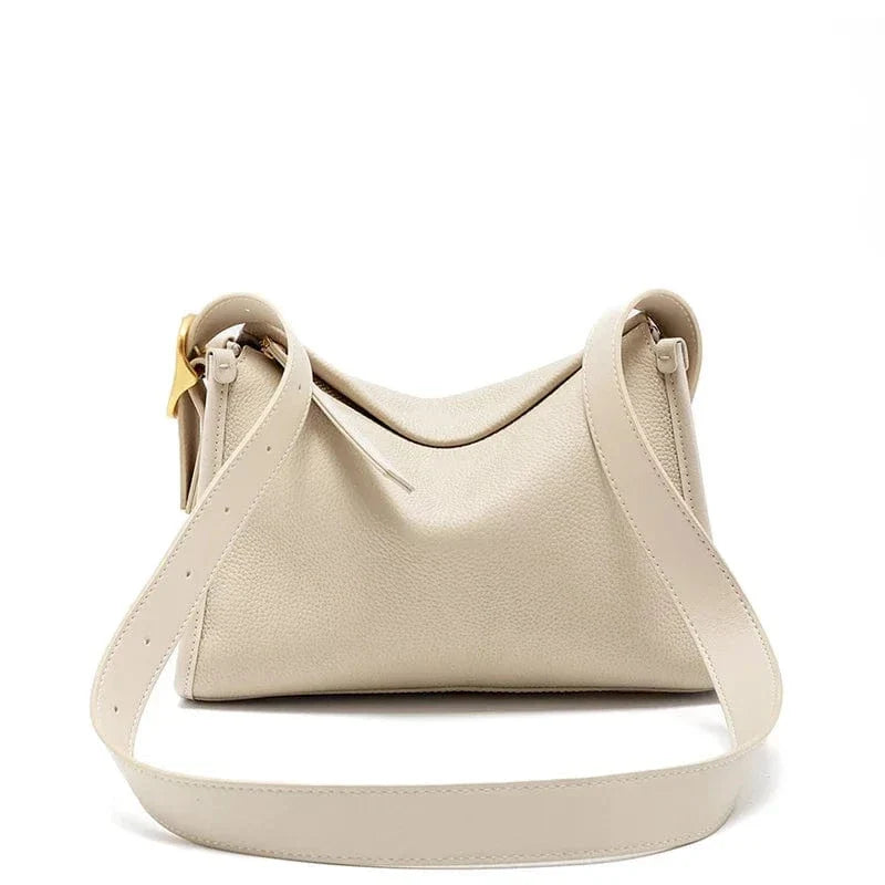 Sac bandoulière large en cuir Ivoire
