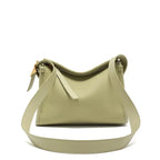 Sac bandoulière large en cuir Vert