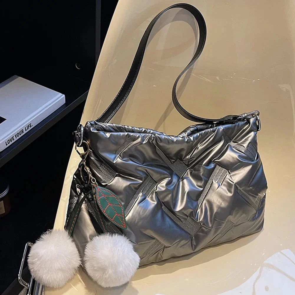 Sac bandoulière matelassé léger Gris