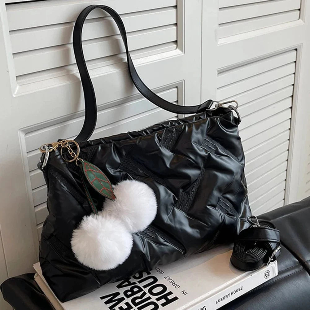 Sac bandoulière matelassé léger Noir