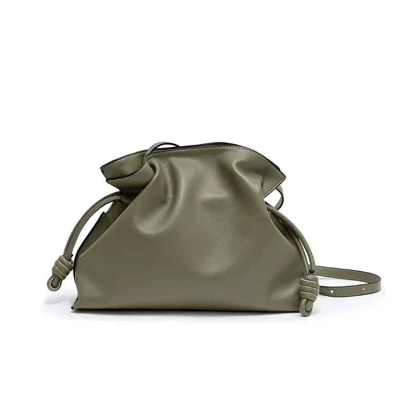 Sac bandoulière minimaliste à cordons noués Vert