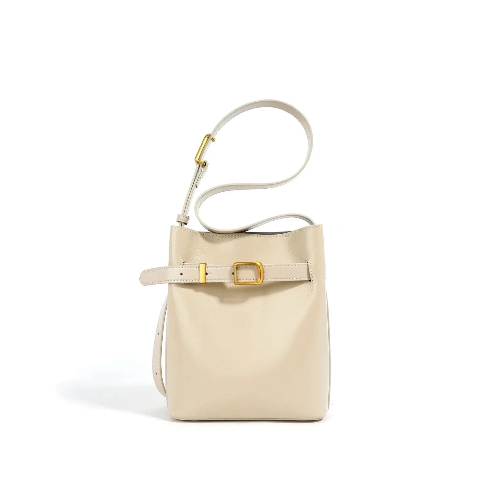 Sac bandoulière minimaliste cuir Beige