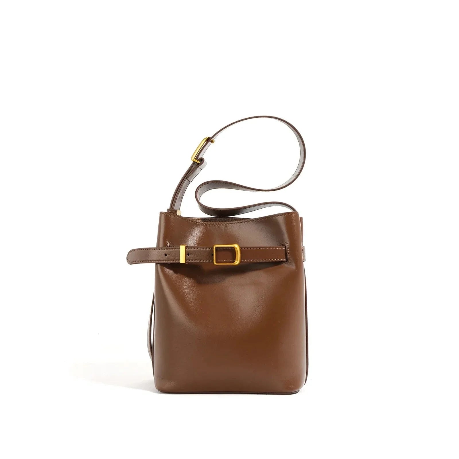 Sac bandoulière minimaliste cuir Café