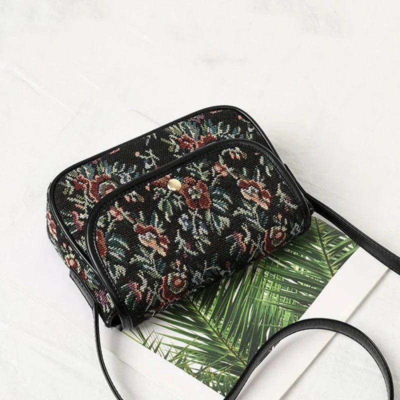 Sac bandoulière tapisserie vintage