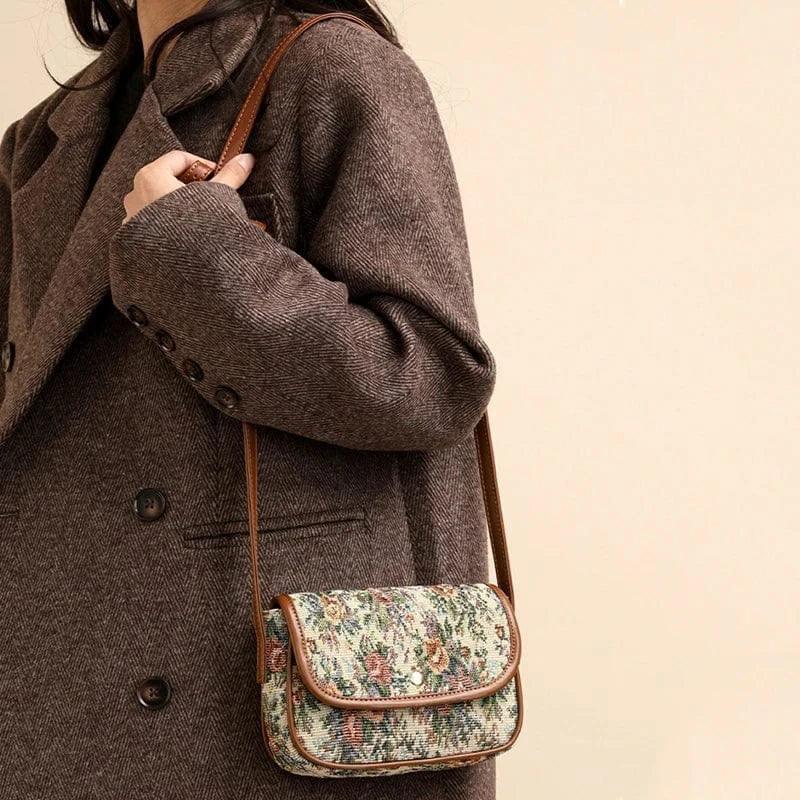 Sac bandoulière tapisserie vintage