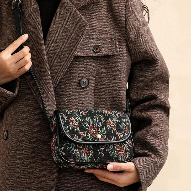Sac bandoulière tapisserie vintage
