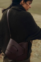 Sac bandoulière tressé cuir