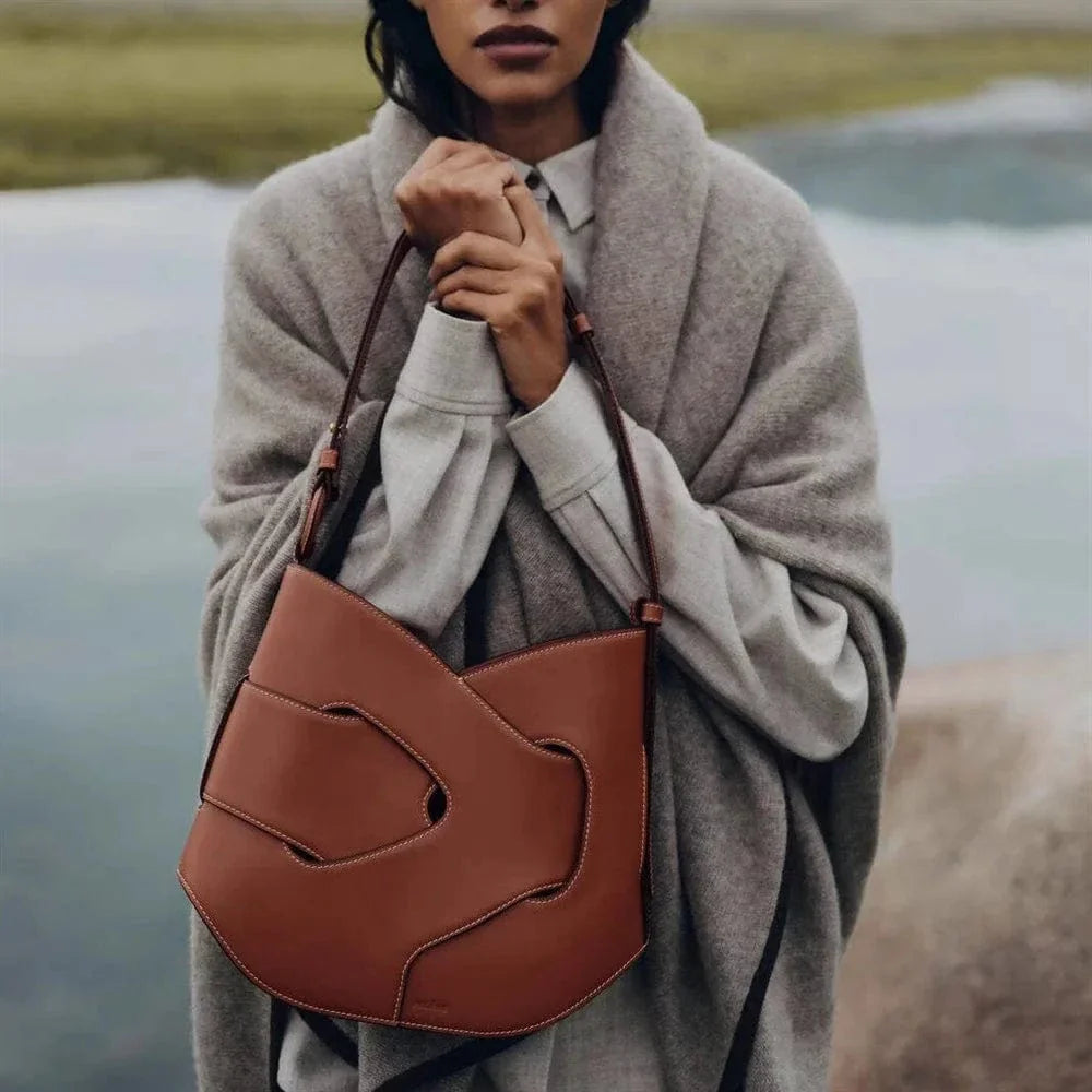 Sac bandoulière tressé cuir