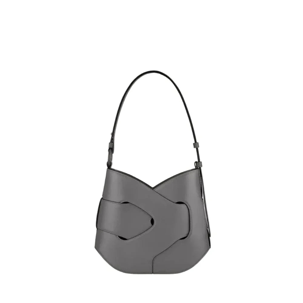 Sac bandoulière tressé cuir Gris