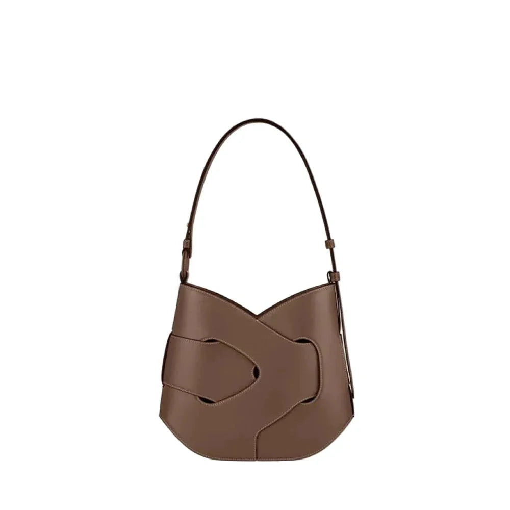 Sac bandoulière tressé cuir Khaki