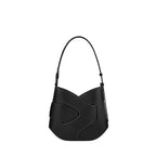 Sac bandoulière tressé cuir Noir