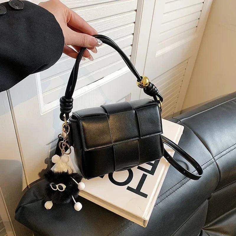 Sac Bandoulière Tressé Noir