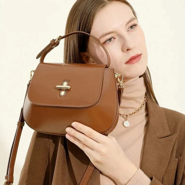 Sac besace cuir marron élégant