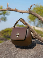 Sac besace cuir marron élégant