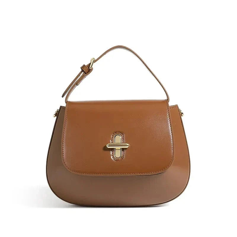 Sac besace cuir marron élégant Caramel