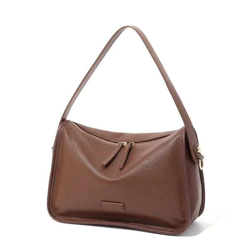 Sac besace cuir souple Café