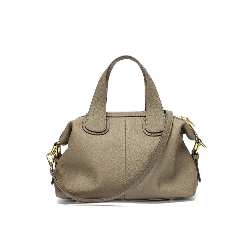 Sac bowling cuir femme Gris