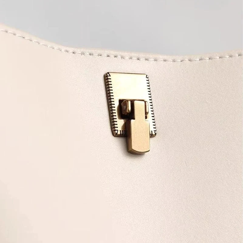 Sac demi-lune en cuir blanc Ivoire