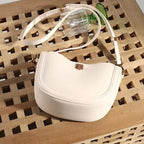 Sac demi-lune en cuir blanc Ivoire